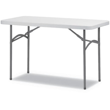 Alera® Rectangular Plastic Folding Table, 48w X 24d X 29.25h, Gray freeshipping - TVN Wholesale